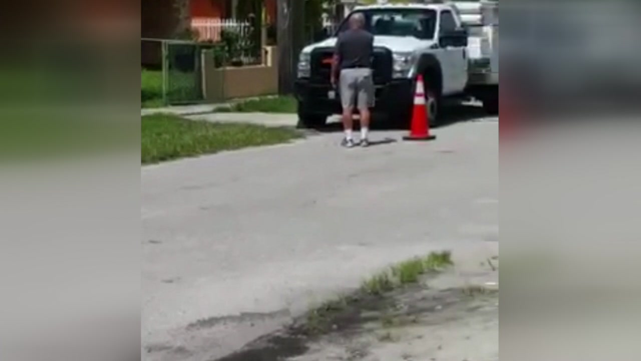 Angry man shoots work truck tires after they parked in front of a home